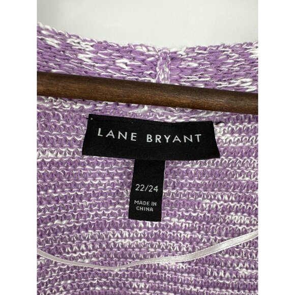 Lane Bryant Purple & White Open Front Cardigan With Button Detail Size 22/24 - Picture 5 of 9